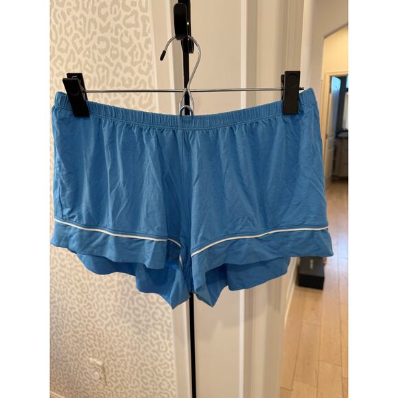 Eberjey Women's Cornflower Blue White Gisele Modal Relaxed Shortie PJ Set Size M - Picture 6 of 8